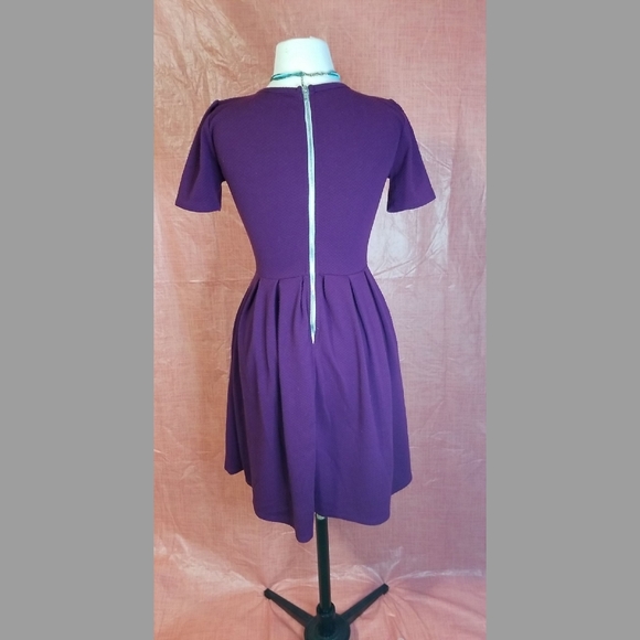 Purple midi flair lularoe dress - Picture 2 of 3